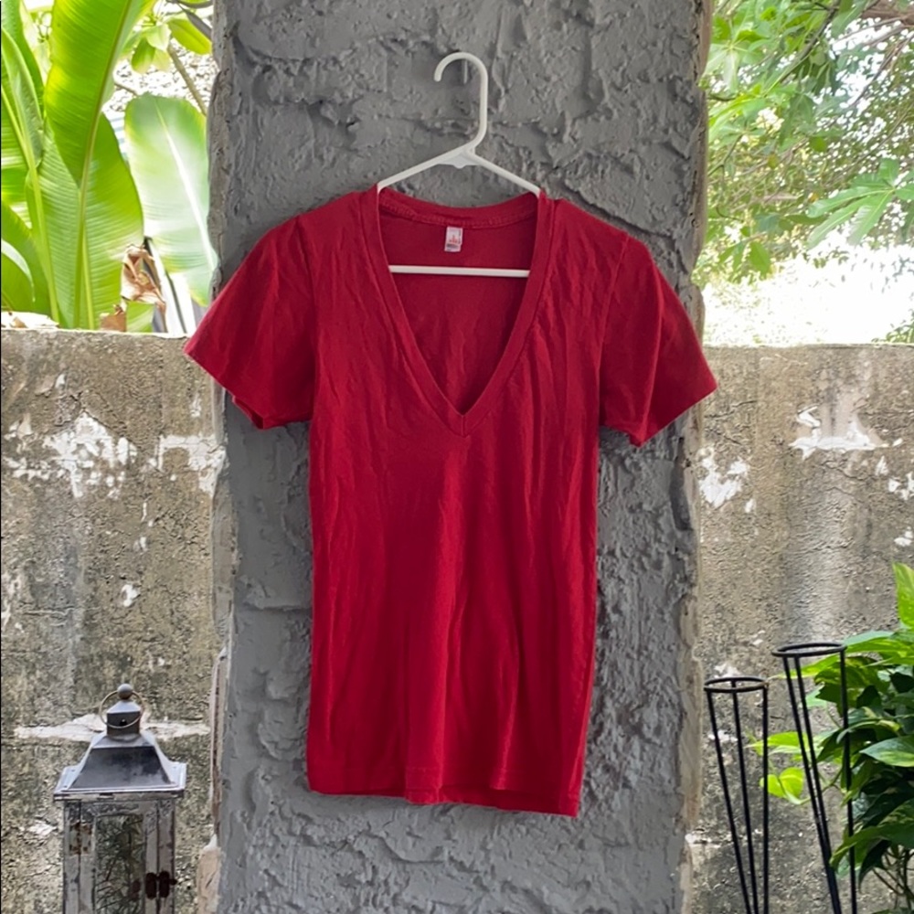 American Apparel unisex deep v-neck T-shirt